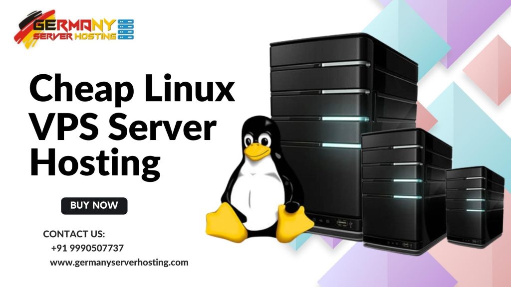 An illustration depicting the affordability and versatility of Cheap Linux VPS Server Hosting. A virtual server surrounded by a price tag symbolizing cost-effectiveness.